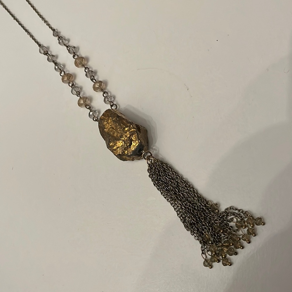 Long chain statement necklace
